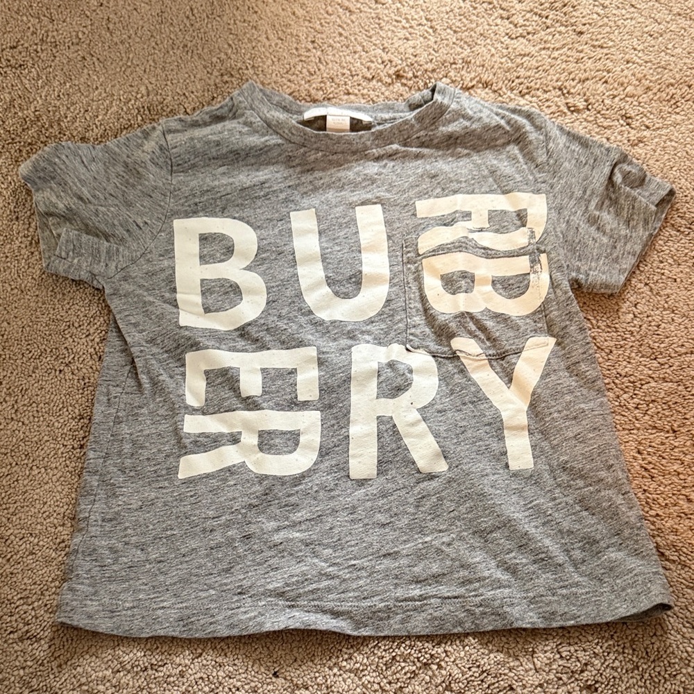Burberry Kids Gray Logo Tee